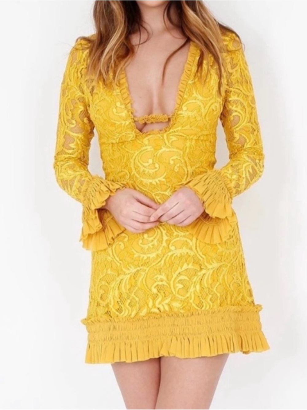 Alexis lace flare mini dress